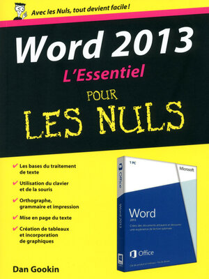 cover image of Word 2013 Essentiel pour les Nuls